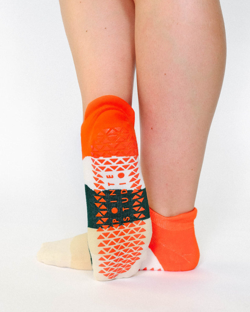 Layered Stripe Full Foot Grip Sock