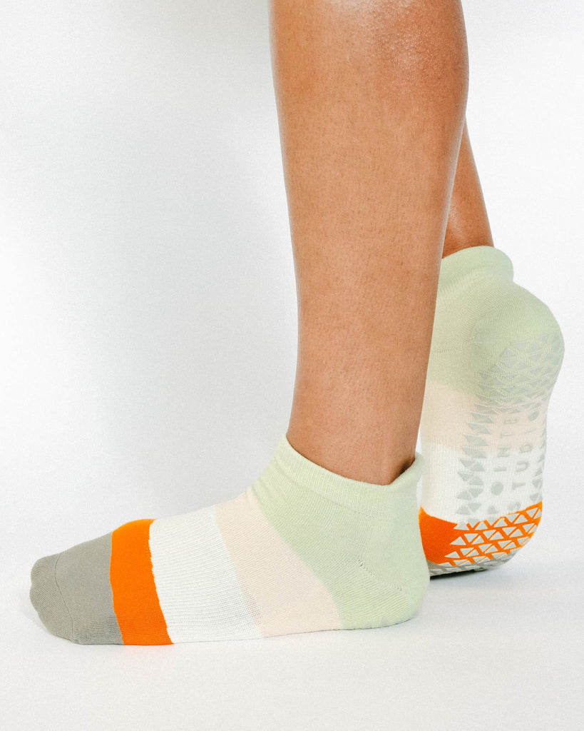 Layered Stripe Full Foot Grip Sock