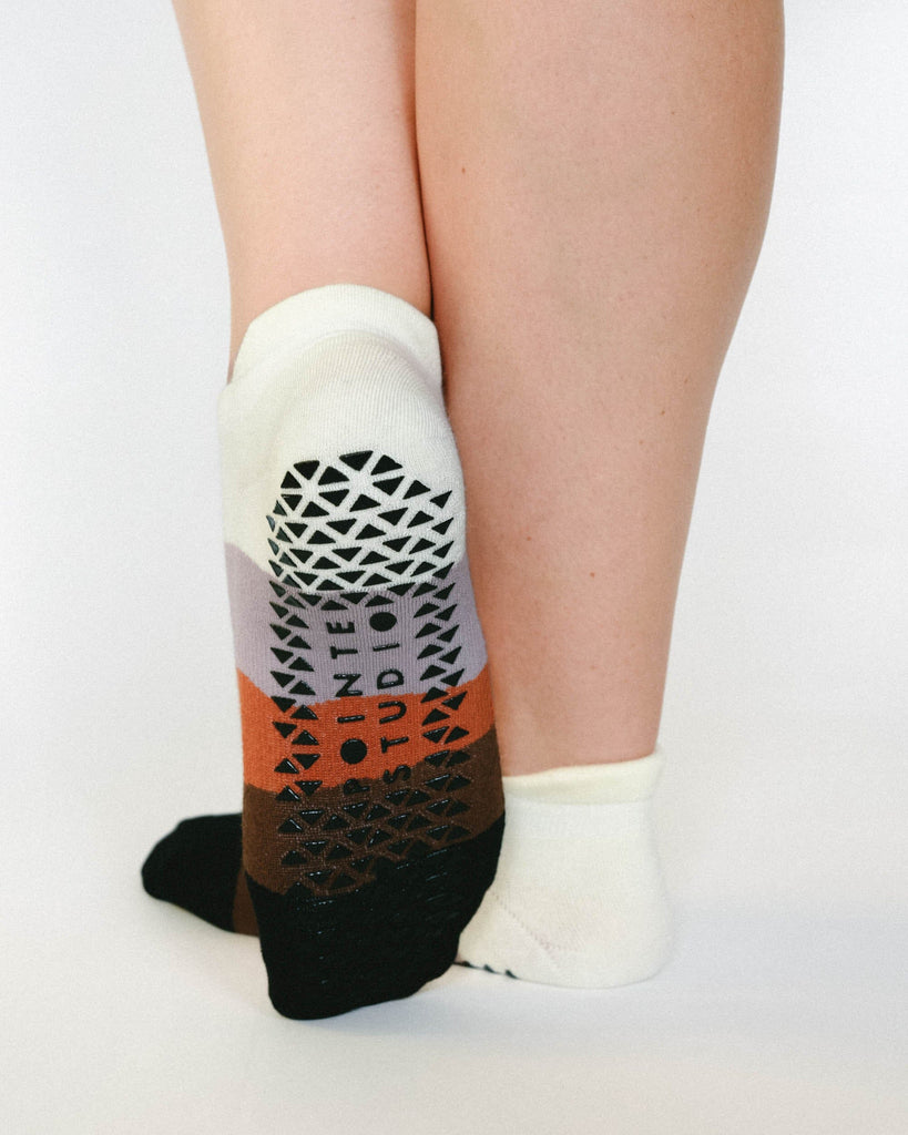 Layered Stripe Full Foot Grip Sock