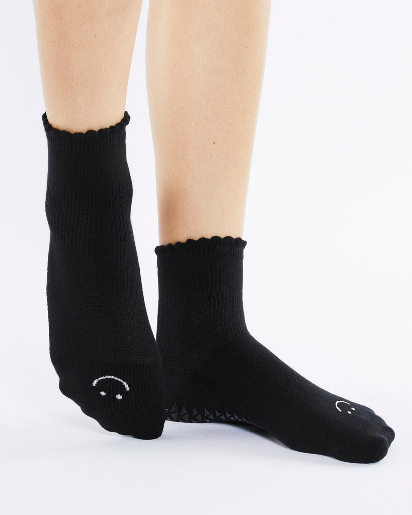 Pointe Studio Cameron Crew Grip Socks in Natural