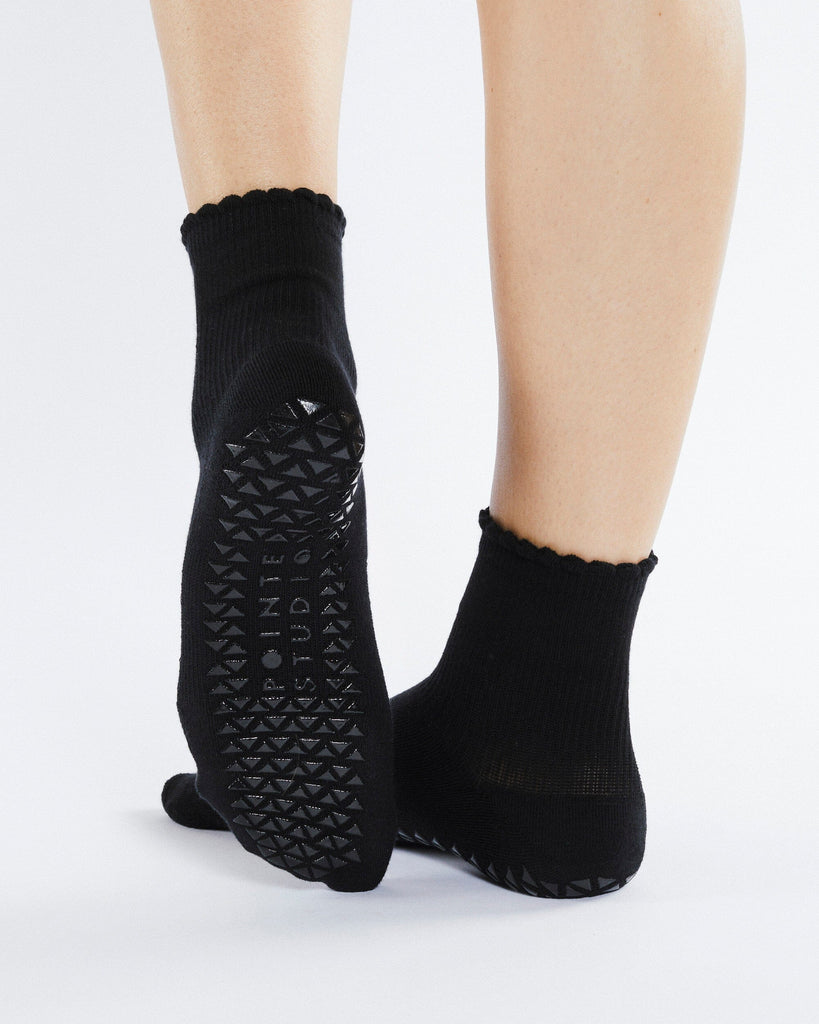 Pointe Studio Happy Full Foot Grip Sock - Womens - Black