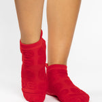 A festive americana Pilates Grip Sock Gift Pack  that includes a red, white, and blue pair of full foot grip socks. Made for pilates, barre, yoga, and beyond. 