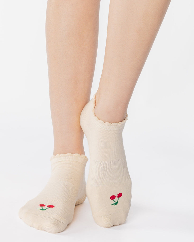 Cherry Full Foot Grip Sock