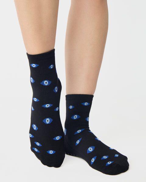 Evil Eyes Ankle Grip Socks for Pilates, Barre & Yoga | Pointe Studio