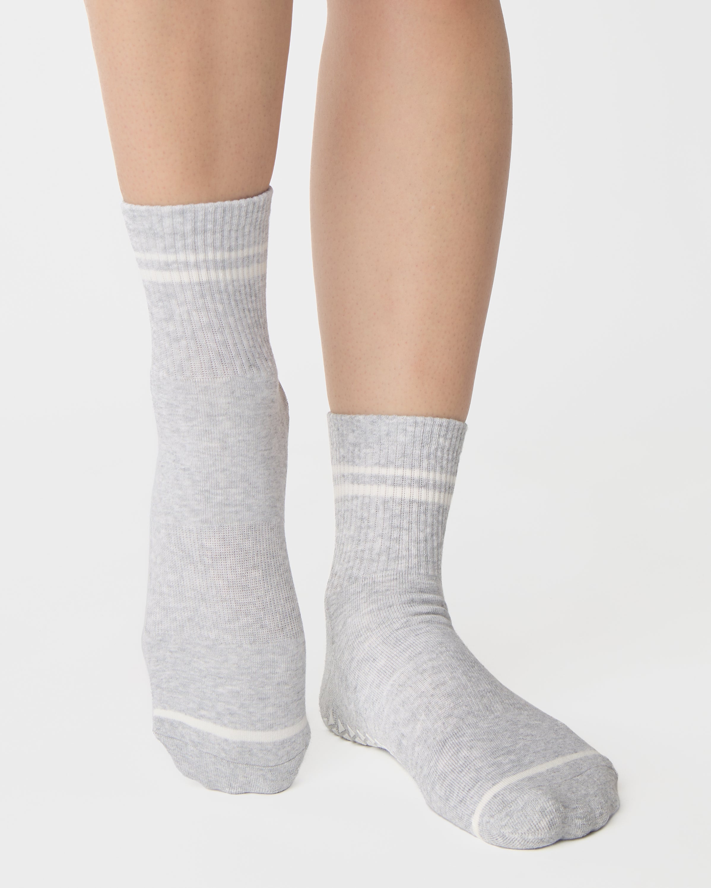 Pointe Studio Varsity Ankle Grip Sock — Heather Grey