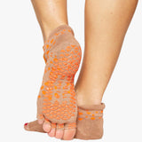 Dots Toeless Grip Sock Combed Cotton Midweight Terry Footbed PVC Grip
