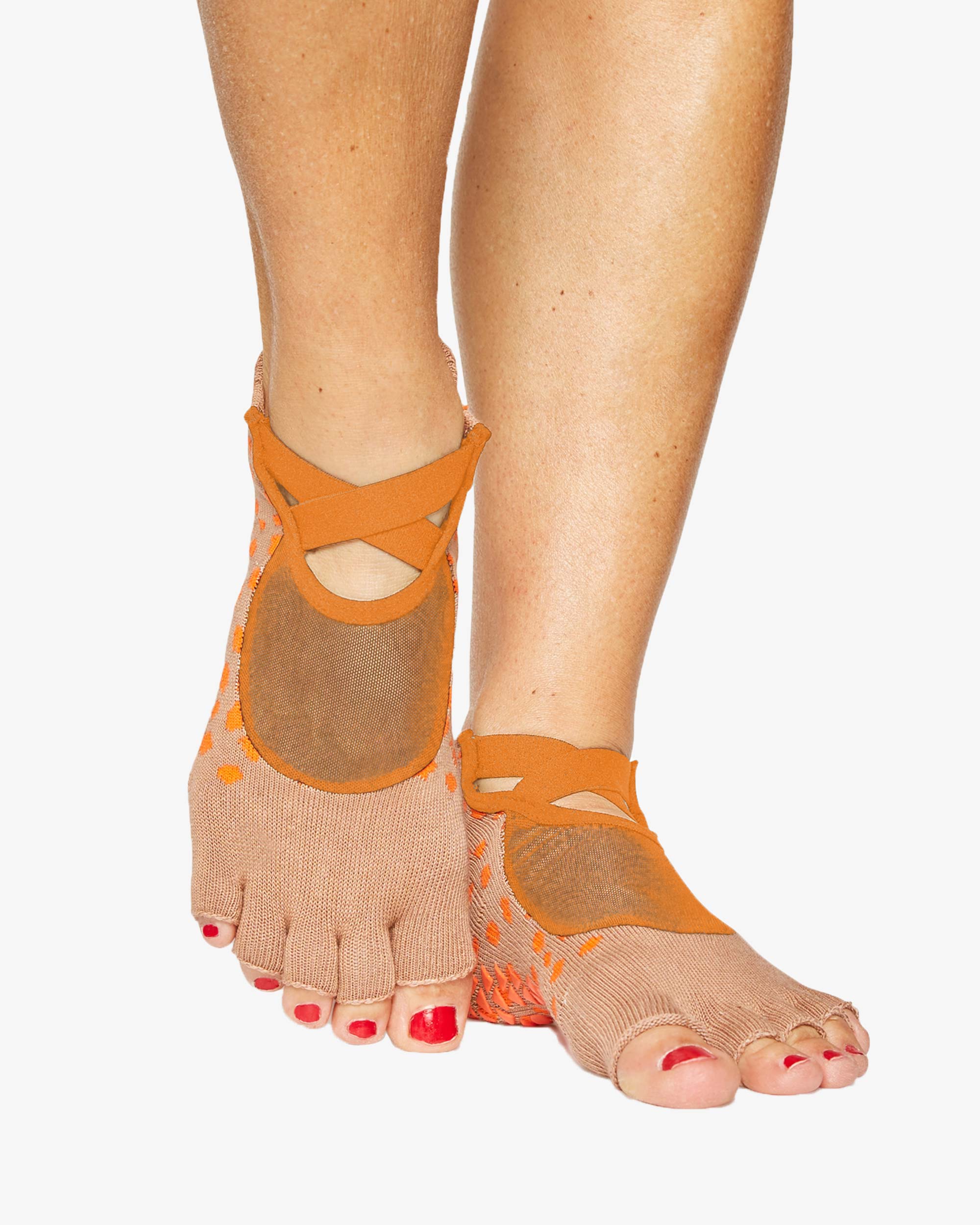 Dots Toeless Grip Sock Combed Cotton Midweight Terry Footbed PVC Grip